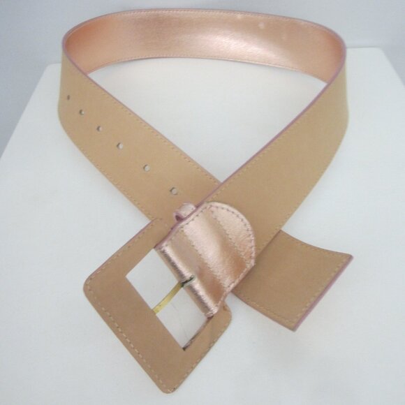 New Shirt Passion Italia Womens S Rose Gold Pink Leather Belt Waist 28\